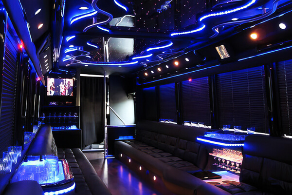 colorful lights on limo