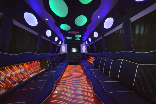 leather seats on party bus